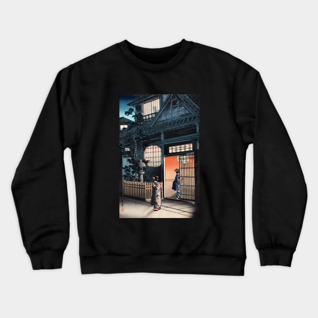 Araki alley in Yotsuya by Tsuchiya Koitsu Crewneck Sweatshirt by Takeda_Art